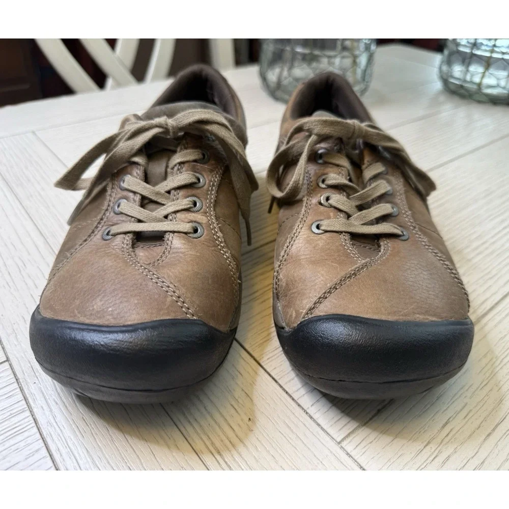 Keen Presidio Leather Shoes Brown Leather Oxford‎ Women 9 Hiking Trail Sneaker